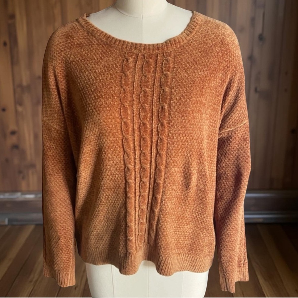Pink Rose Pumpkin Orange Soft & Cost Knit Sweater